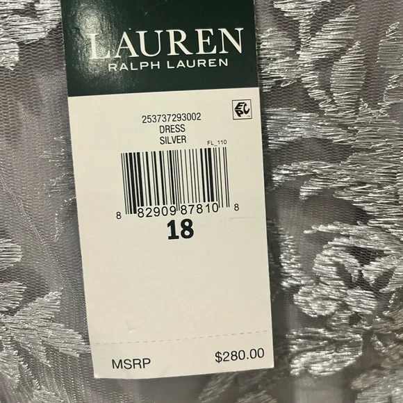Lauren Ralph Lauren silver special occasion maxi dress. - Picture 6 of 7